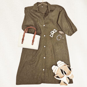 Olive Green shirt Dress